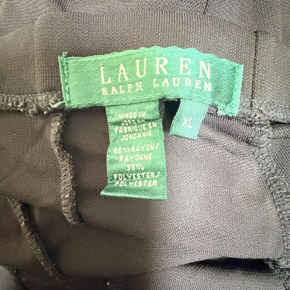 Lauren Ralph Lauren Black Rayon A-Line Skirt XL Old Money Preppy Office